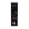 Tuhome Beijing Kava Bar Cabinet, Double Door, Two Shelves, Sixteen Built-in Wine Rack, Black MLW7884
